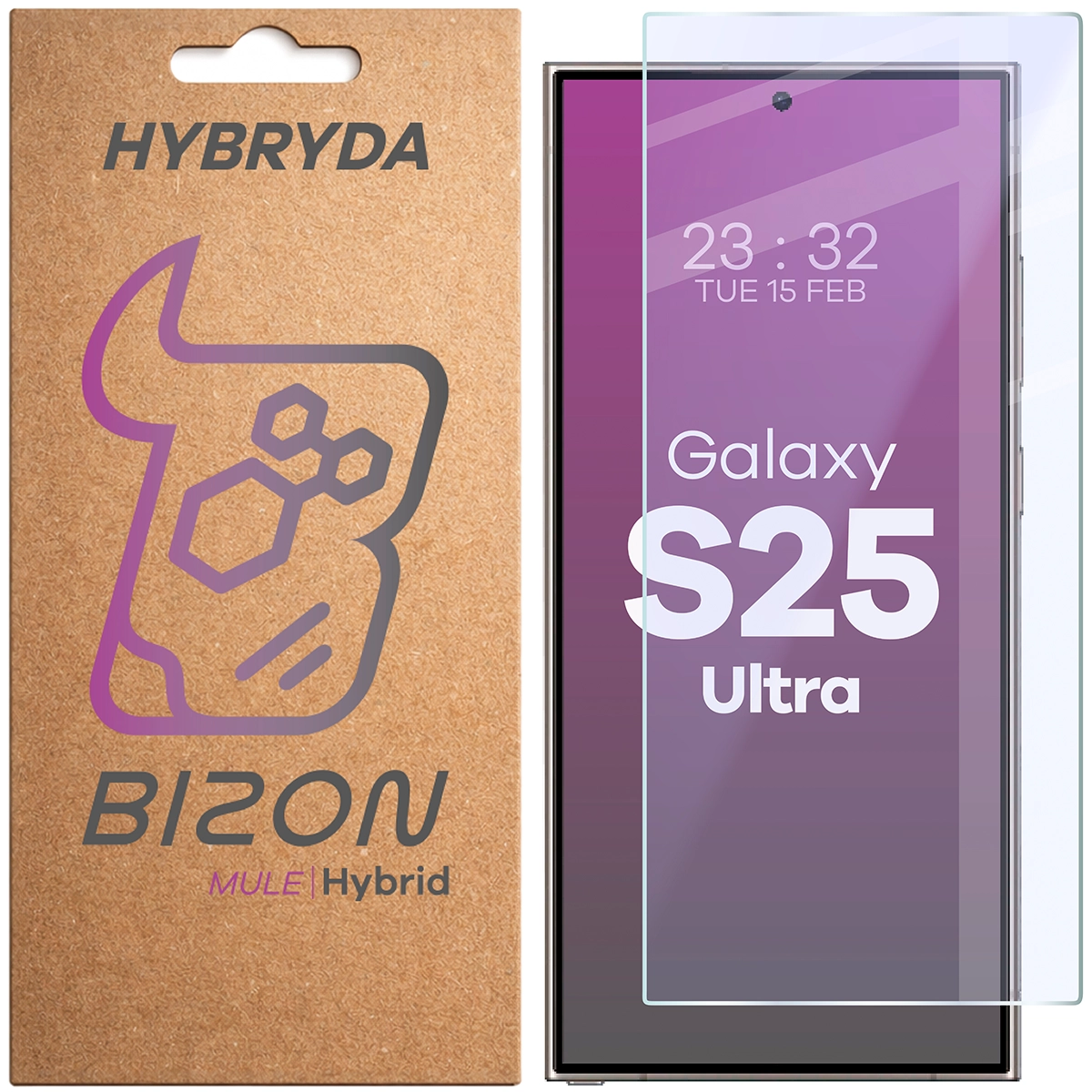 Szkło hybrydowe na ekran Bizon Hybrid Mule do Samsung Galaxy S25 Ultra